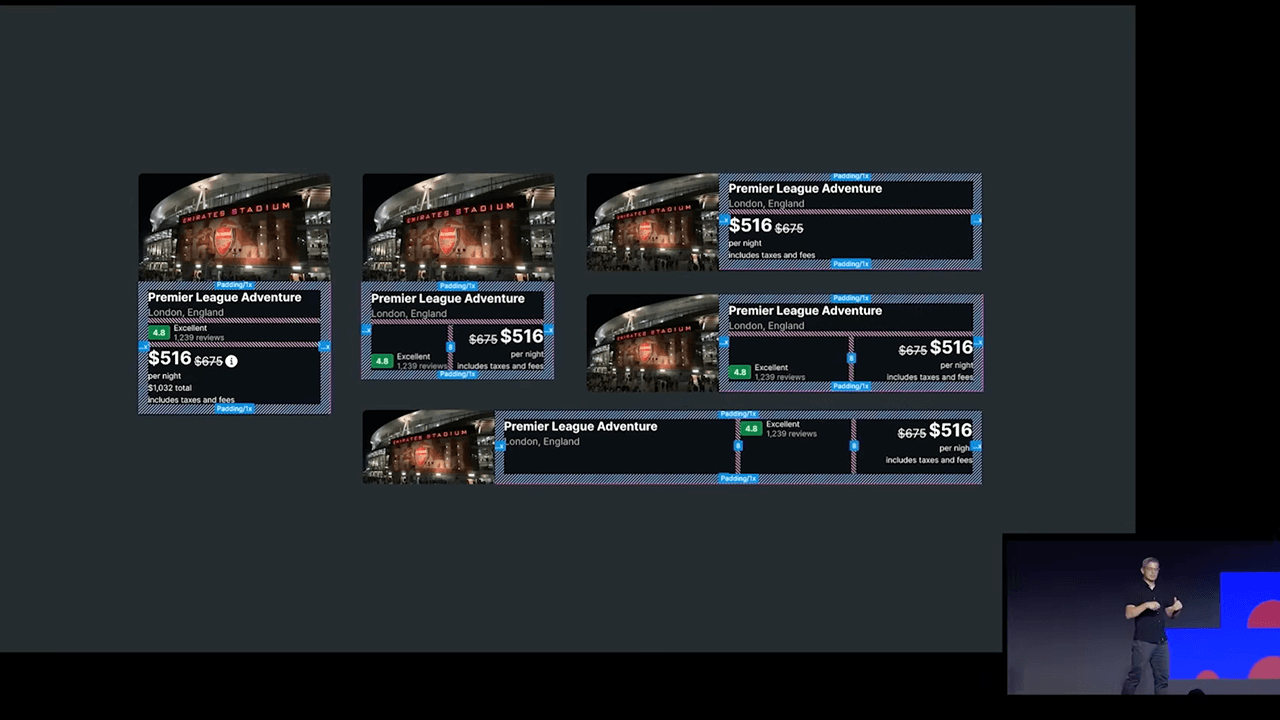 The "After" - Clean component panel showing content dragged into a Slot